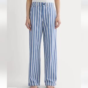 Everlane The Wide Leg Chino Pant Size 16 Dutch Blue Natural Women's
